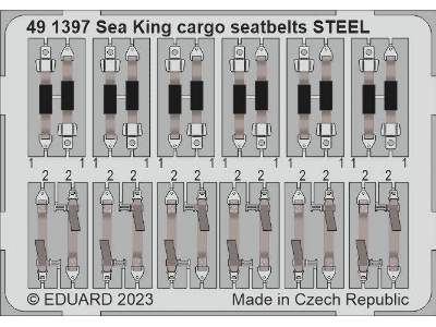 Sea King HU.5 cargo seatbelts STEEL 1/48 - AIRFIX - image 1