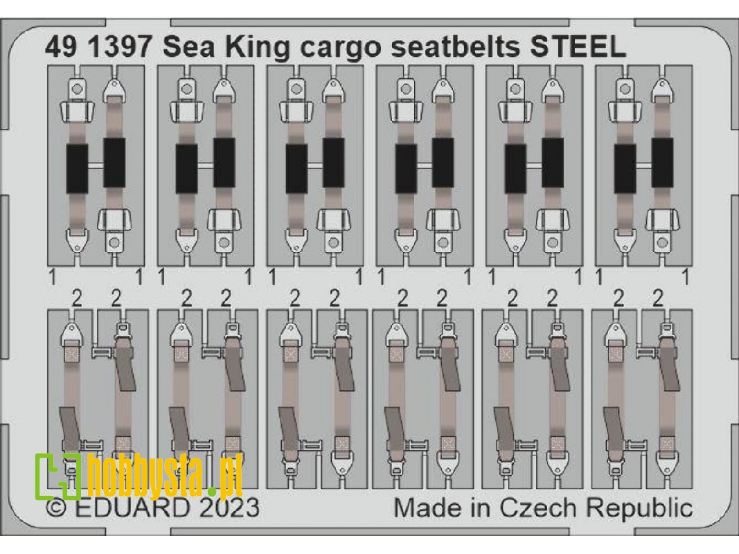 Sea King HU.5 cargo seatbelts STEEL 1/48 - AIRFIX - image 1