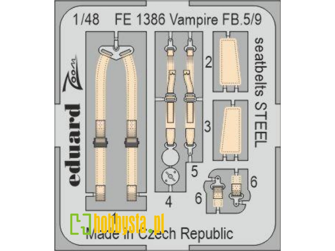 Vampire FB.5/9 seatbelts STEEL 1/48 - AIRFIX - image 1