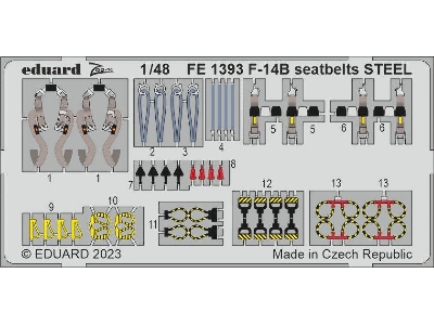 F-14B seatbelts STEEL 1/48 - GREAT WALL HOBBY - image 1