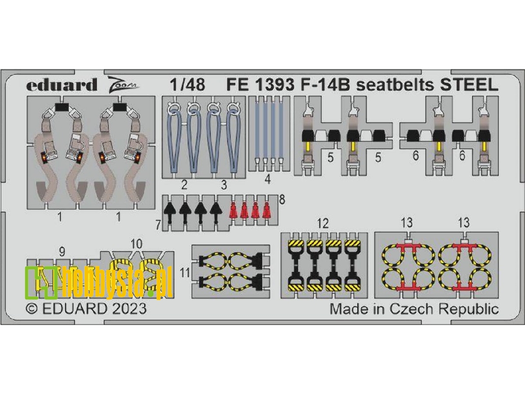 F-14B seatbelts STEEL 1/48 - GREAT WALL HOBBY - image 1