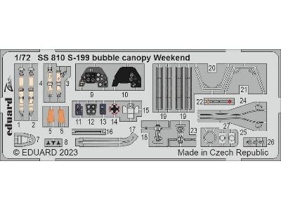 S-199 bubble canopy Weekend 1/72 - EDUARD - image 1