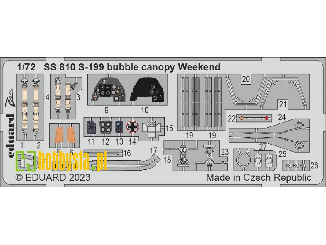 S-199 bubble canopy Weekend 1/72 - EDUARD - image 1