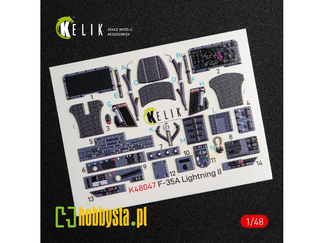 F-35a Lightning Ii Interior 3d Decals For Kitty Hawk Kit - image 1