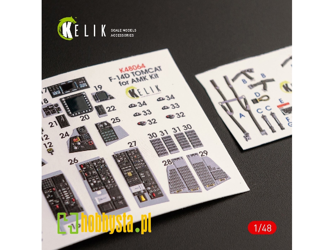 F-14d Tomcat Interior 3d Decals For Amk Kit - image 1