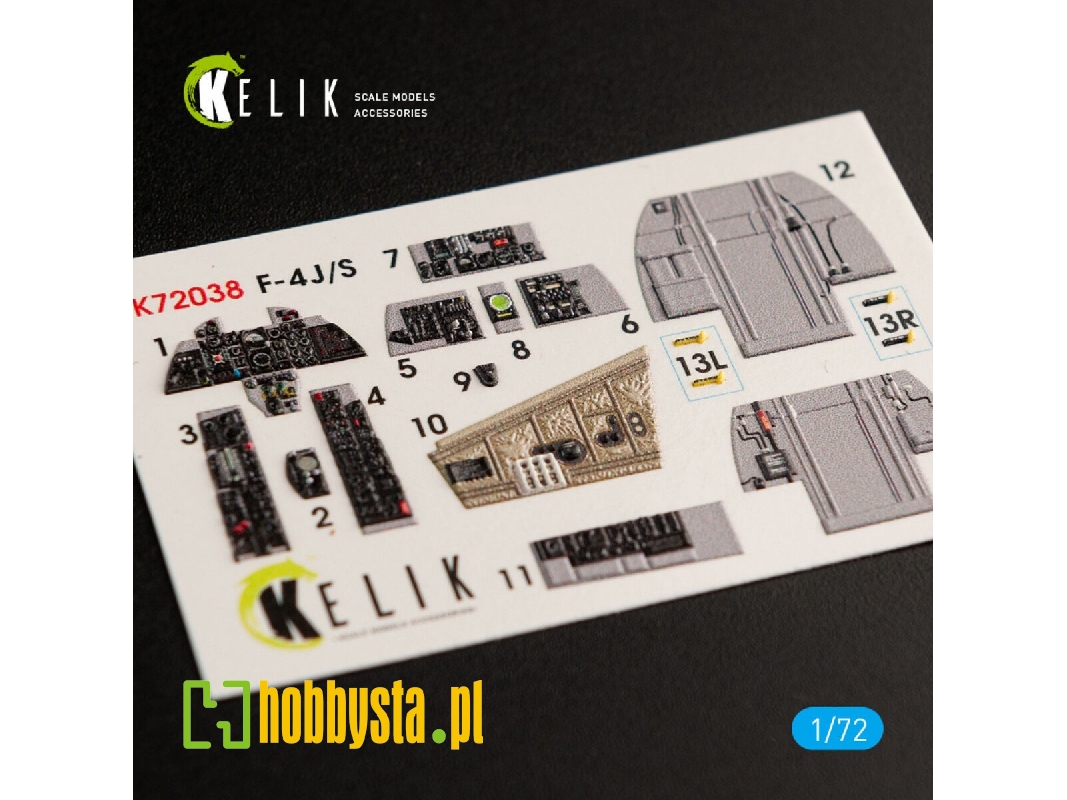 F-4j/S Phantom Ii Interior 3d Decals For Hasegawa Kit - image 1