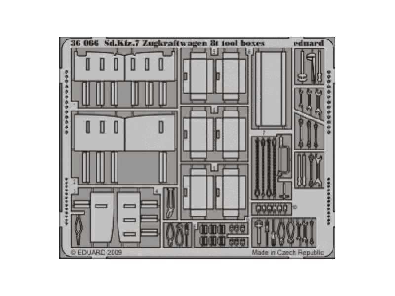 Sd. Kfz.7 Zugkraftwagen 8t tool boxes 1/35 - Trumpeter - image 1