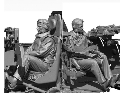 Ww2 Us Navy Pilot & Rear Gunner Set I 4 Heads - image 1