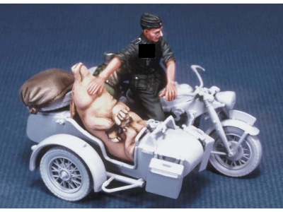 German Motorcycle Rider With A Pig (Ww&#8545;) - image 1