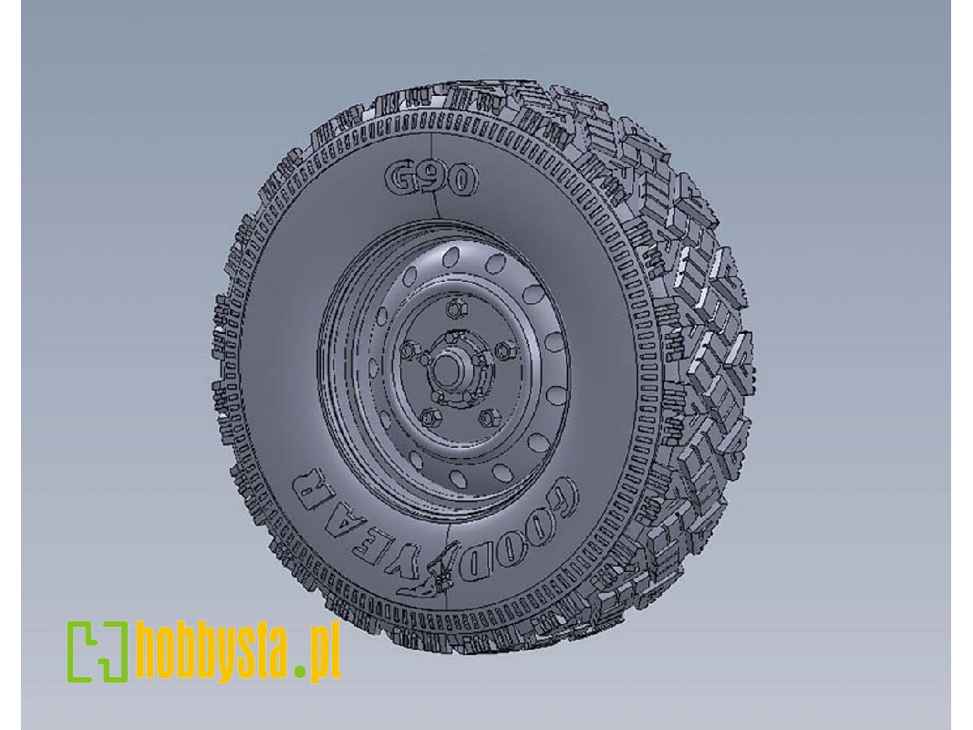Wolf W.M.I.K Weighted Aggressive Pattern Wheel Set (Incl. Covered/Uncovered Spare Wheels) For Hobbyboss - image 1