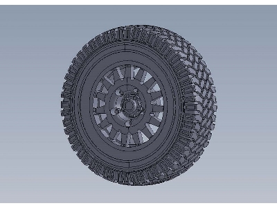 Wolf W.M.I.K Weighted Standard Pattern Wheel Set (Incl. Covered/Uncovered Spare Wheels) For Hobbyboss - image 1