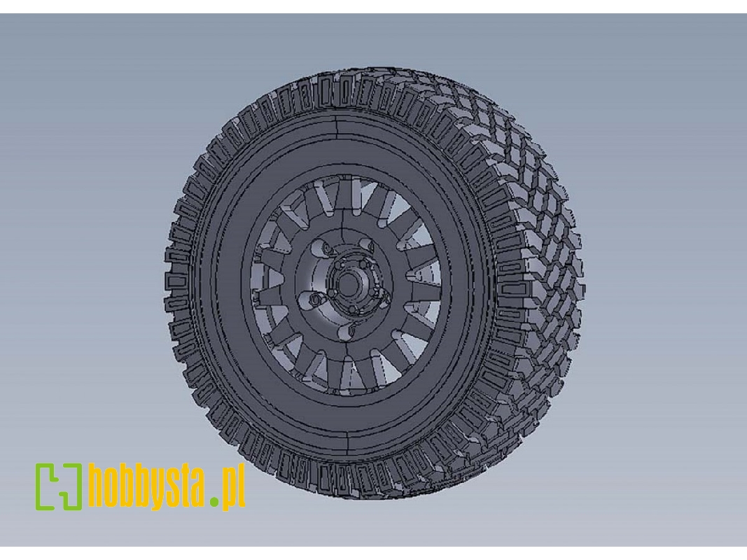 Wolf W.M.I.K Weighted Standard Pattern Wheel Set (Incl. Covered/Uncovered Spare Wheels) For Hobbyboss - image 1