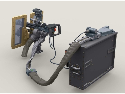 M134d Minigun On Transparent Shield (Short) Mount W/4,000rd Ammo Box (Ground/Naval Deck Applications) - image 2