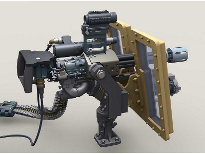 M134d Minigun On Transparent Shield (Short) Mount W/4,000rd Ammo Box (Ground/Naval Deck Applications) - image 7