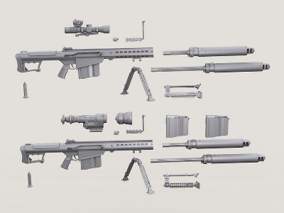 Barrett M107 Sniper Rifle W/Qdl Supressor Set (Incl' 2 Bodies) - image 7