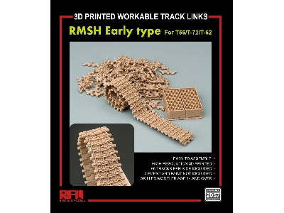 3d Printed Workable Track Links Rmsh Early Type For T-55/T-72/T-62 - image 2