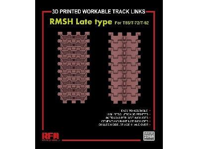 3d Printed Workable Track Links Rmsh Late Type For T-55/T-72/T-62 - image 1
