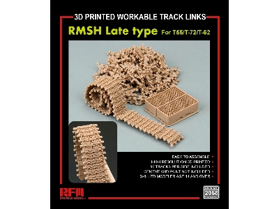 3d Printed Workable Track Links Rmsh Late Type For T-55/T-72/T-62 - image 2