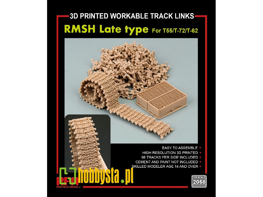 3d Printed Workable Track Links Rmsh Late Type For T-55/T-72/T-62