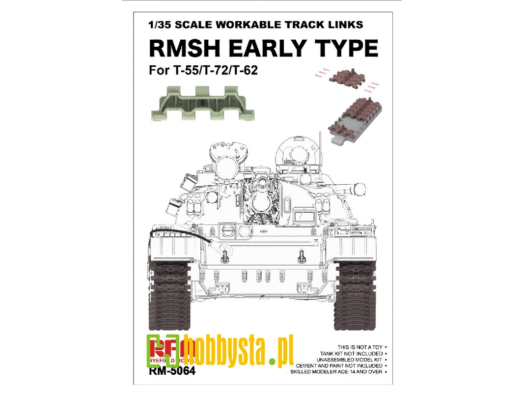 Workable Track Links Rmsh Early Type For T-55/T-72/T-62 - image 1