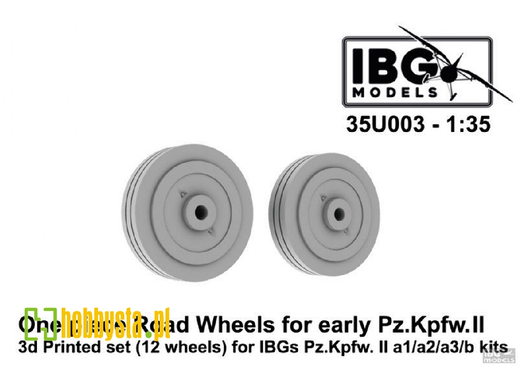 One Piece Road Wheels For Early Pz.Kpfw.Ii - 3d Printed Set (12 Wheels) For Ibgs Pz.Kpfw.Ii A1/A2/A3/B Kits - image 1