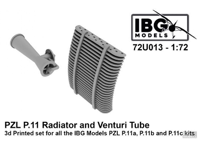 Pzl P.11 Radiator And Venturi Tube - 3d Printed For Ibg Pzl P.11a/B/C - image 1
