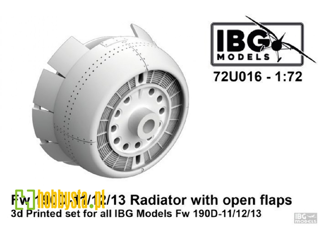 Fw 190d-11/12/13 Radiator With Open Flaps - 3d Printed For Ibg Fw 190d-11/12/13 - image 1