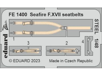 Seafire F. XVII seatbelts STEEL 1/48 - AIRFIX - image 1