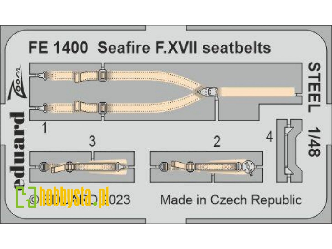Seafire F. XVII seatbelts STEEL 1/48 - AIRFIX - image 1