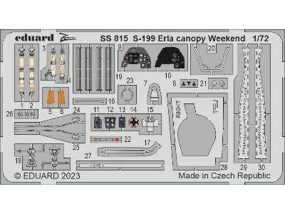S-199 Erla canopy Weekend 1/72 - EDUARD - image 1