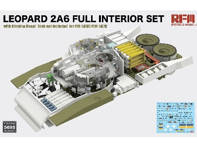 Leopard 2a6 Full Interior Set With Ukraine Decal For Rfm-5065/Rfm-5076 (Tank Not Included) - image 1