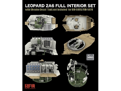 Leopard 2a6 Full Interior Set With Ukraine Decal For Rfm-5065/Rfm-5076 (Tank Not Included) - image 2
