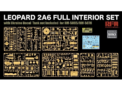 Leopard 2a6 Full Interior Set With Ukraine Decal For Rfm-5065/Rfm-5076 (Tank Not Included) - image 4