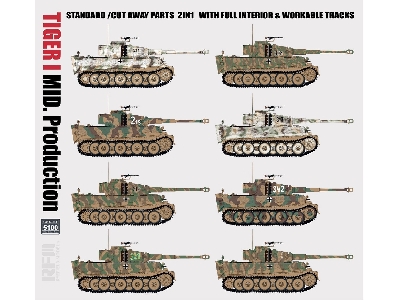 Pz.Kpfw. Vi Ausf. E Tiger I Mid. Production Standard/Cut Away Parts 2in1 With Full Interior And Workable Tracks - image 6