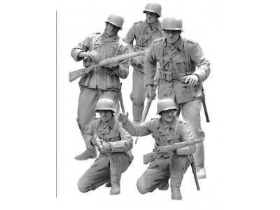 WWII German Tank Desant Troops resin figures 5 Pcs. - image 1