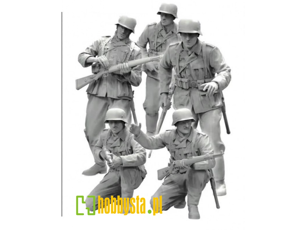 WWII German Tank Desant Troops resin figures 5 Pcs. - image 1