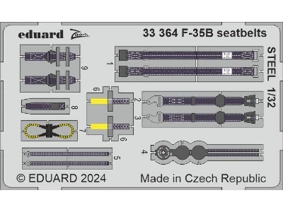 F-35B seatbelts STEEL 1/32 - TRUMPETER - image 1