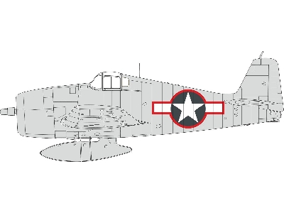 F6F-3 US national insignia w/  red outline 1/48 - EDUARD - image 1