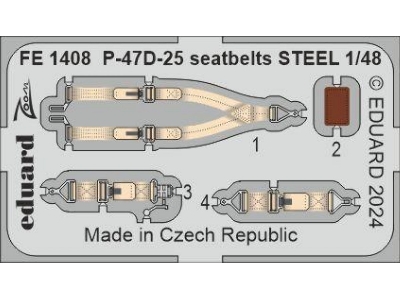P-47D-25 seatbelts STEEL 1/48 - MINIART - image 1