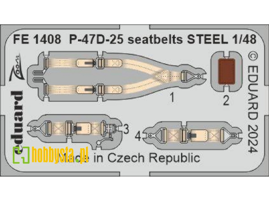 P-47D-25 seatbelts STEEL 1/48 - MINIART - image 1