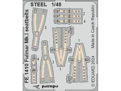 Fulmar Mk. I seatbelts STEEL 1/48 - TRUMPETER - image 1