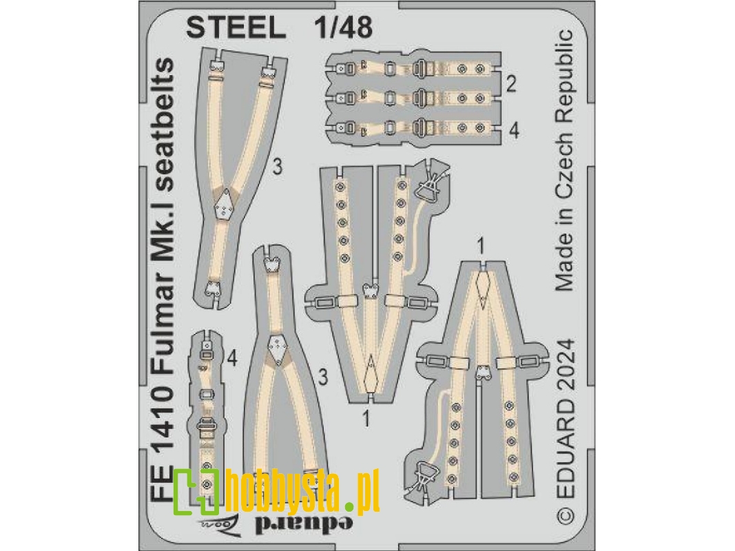 Fulmar Mk. I seatbelts STEEL 1/48 - TRUMPETER - image 1