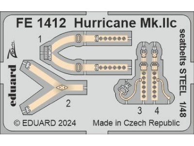 Hurricane Mk. IIc seatbelts STEEL 1/48 - HOBBY BOSS - image 1