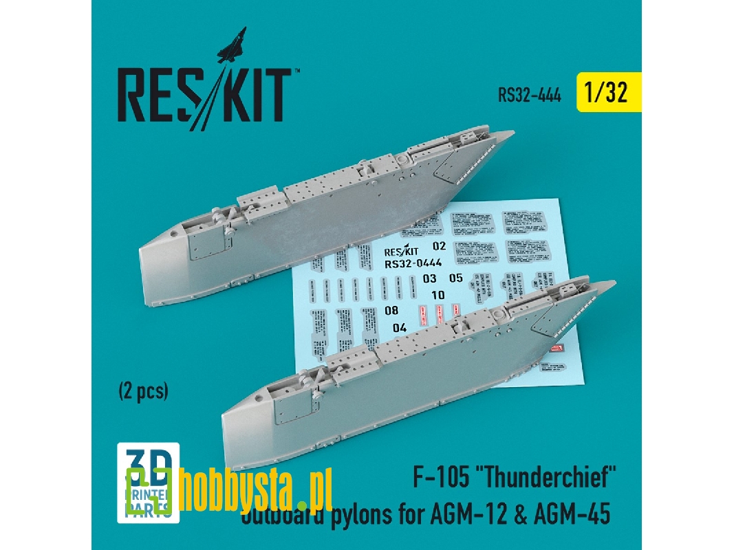 F-105 Thunderchief Outboard Agm-12 And Agm-45 Pylons (2 Pcs) - image 1