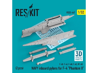 Navy Inboard Pylons For F-4 'phantom Ii' (2 Pcs) (F-4b, F-4j, F-4n, F-4s, Rf-4b) - image 1