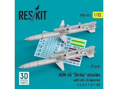 Agm-45 'shrike' Missiles With Lau-34 Launcher (2 Pcs) (A-4, A-7, F-4, F-105) - image 1