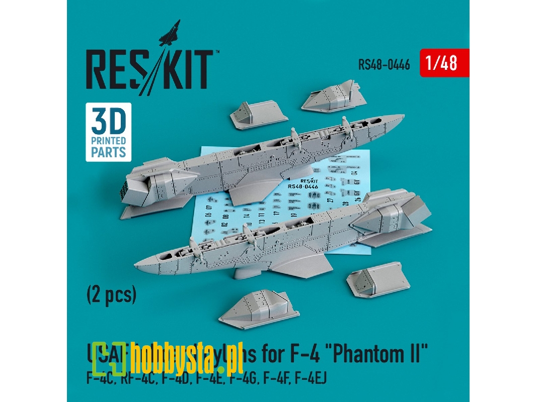 Usaf Inboard Pylons For F-4 Phantom Ii (2 Pcs) (F-4&#1057;, Rf-4&#1057;, F-4d, F-4&#1045;, F-4g, F-4f, F-4ej) - image 1