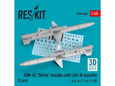 Agm-45 'shrike' Missiles With Lau-34 Launcher (2 Pcs) (A-4, A-7, F-4, F-105) - image 1