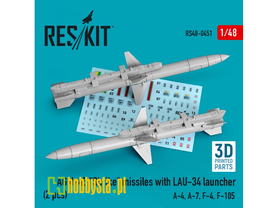 Agm-45 'shrike' Missiles With Lau-34 Launcher (2 Pcs) (A-4, A-7, F-4, F-105) - image 1