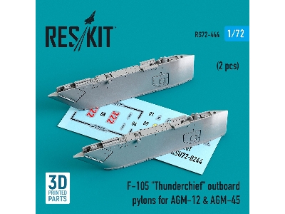 F-105 Thunderchief Outboard Agm-12 And Agm-45 Pylons (2 Pcs) - image 1